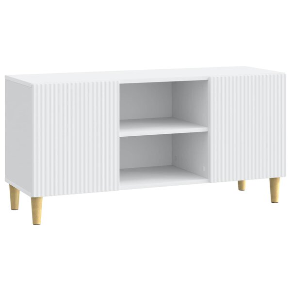 vidaXL Meuble TV Blanc 102 x 34 5 x 50 cm Bois d'ingénierie