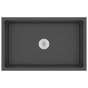 vidaXL Évier de cuisine fait main Noir Acier inoxydable