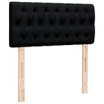 vidaXL Sommier à lattes de lit avec matelas Noir 100x200 cm Tissu