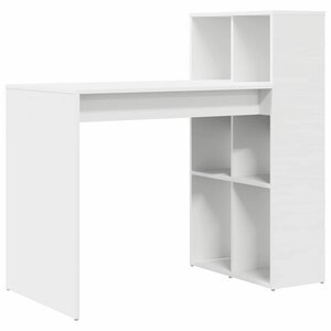 vidaXL Bureau avec étagère Blanc 108 x 55 x 103.5 cm Bois d'ingénierie