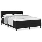 Lit à ressort vidaXL avec matelas Noir 140x190 cm Tissu