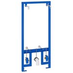 vidaXL Support mural de salle de bain Bleu 50 x 17.5 x 136 cm Acier