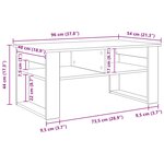 vidaXL Table basse Chêne noir 96 x 54 x 44 cm Bois d'ingénierie