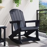 vidaXL Chaise Adirondack à bascule Bleu marine HDPE