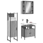 vidaXL Ensemble d'armoires de salle de bain 3 Pièces sonoma gris