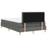 vidaXL Lit boxspring avec matelas Gris foncé 120 x 190 cm tissu