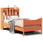 vidaXL Cadre de lit sans matelas cire marron 75x190 cm bois pin massif