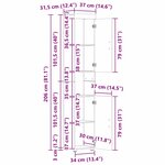 vidaXL Cabinet de salle de bain TULUM Blanc 37 x 31.5 x 203 cm