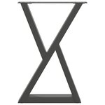 vidaXL Pieds de table à manger 2 pièces Anthracite 50 x (72-73 3) cm Acier