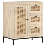 vidaXL Buffet 60x35x70 cm Bois de manguier massif et canne naturelle