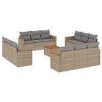 vidaXL Salon de jardin avec coussins 13 Pièces beige résine tressée