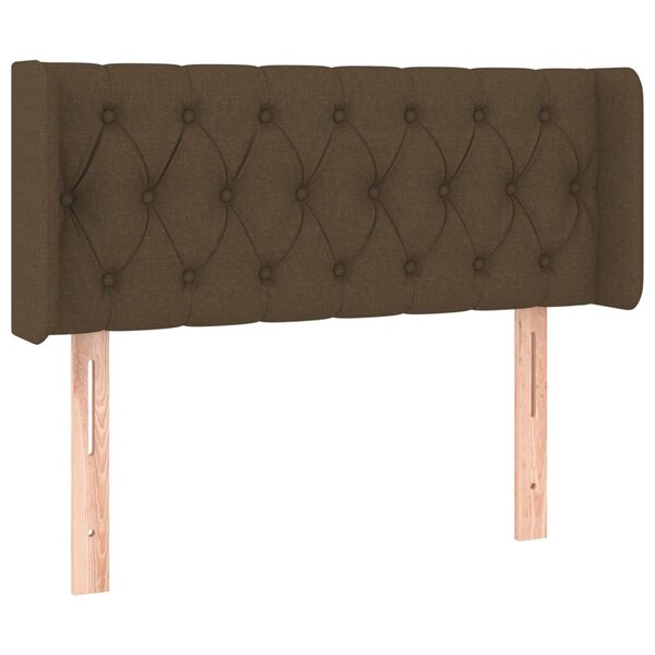 vidaXL Tête de lit avec oreilles Marron Foncé 93x16x78/88 cm Tissu