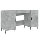 Bureau table poste de travail meuble d'ordinateur informatique étude 140 x 50 x 75 cm bois d'ingénierie gris 02_0023843