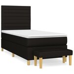 vidaXL Sommier à lattes de lit avec matelas Noir 90x190 cm Tissu