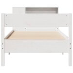 vidaXL Lit bibliothèque sans matelas blanc 75x190cm bois de pin massif