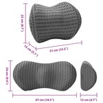 vidaXL Ensemble de Oreillers avec oreiller 2 Pièces Gris Maille 4D