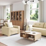 vidaXL Canapé 3 Pièces Crème 221 x 80 x 80 cm Tissu en lin mélangé