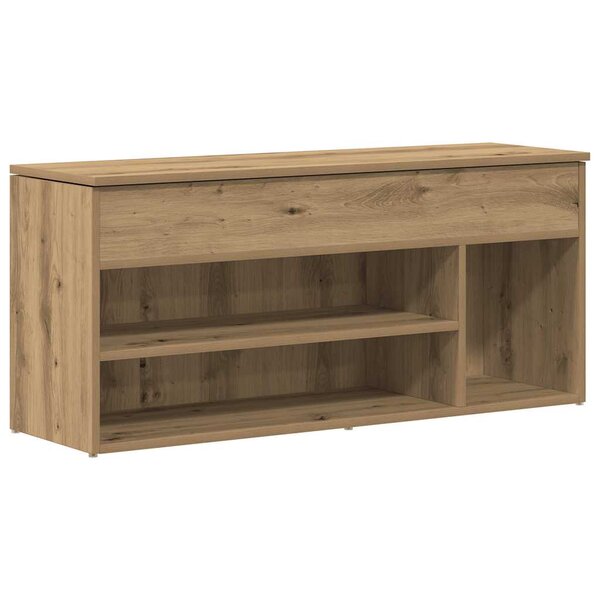 vidaXL Banc à chaussures chêne artisanal 102x30 5x45cm bois ingénierie