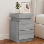 vidaXL Tables de chevet avec lumières LED 2 Pièces sonoma gris 35x39x55cm