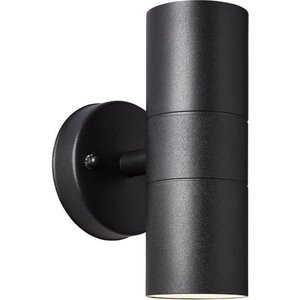 Applique murale extérieure 2L noir métal-verre GU10 max 18W IP44