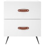 vidaXL Tables de chevet 2 Pièces blanc 40x35x47 5 cm bois d’ingénierie