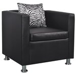 vidaXL Fauteuil Noir Similicuir