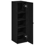 vidaXL Meuble de salle de bain avec porte-rouleau noir 20 5x22x72 cm