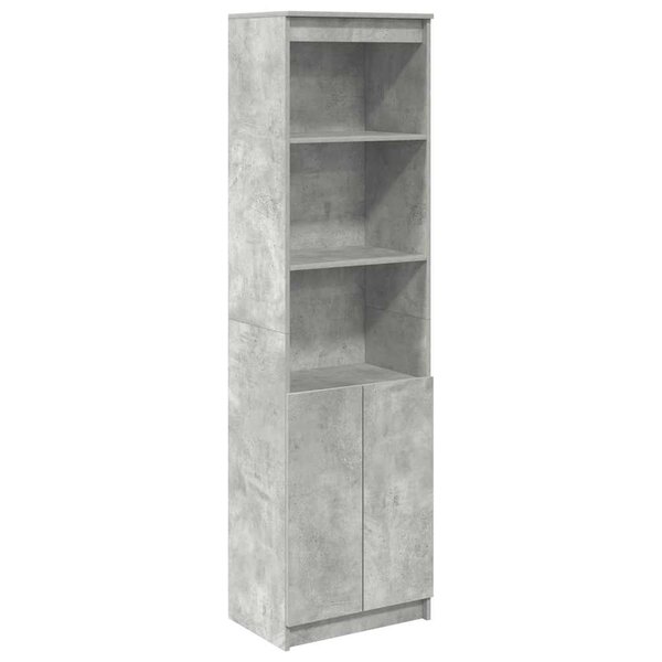 vidaXL Buffet haut gris béton 50x35x180 cm bois d'ingénierie