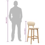 vidaXL Tabourets de bar lot de 2 crème tissu