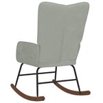 vidaXL Chaise à bascule Gris clair Velours