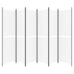 vidaXL Cloison de séparation 6 panneaux Blanc 300x200 cm Tissu