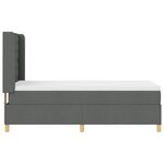 Lit Box Spring avec Matelas Gris Foncé 90x200 cm en Tissu
