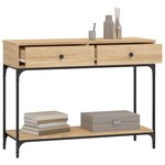 vidaXL Table console chêne sonoma 100x34 5x75 cm bois d'ingénierie