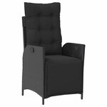 vidaXL Ensemble de salle à manger pour jardin 3 Pièces Noir Poly rotin