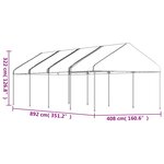 vidaXL Belvédère avec toit blanc 8 92x4 08x3 22 m polyéthylène