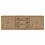 vidaXL Buffets avec tiroir 3 Pièces Bois Ancien 210 x 35 5 x 67 5 cm
