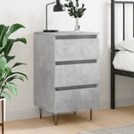 vidaXL Table de chevet gris béton 40x35x69 cm bois d’ingénierie