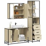 vidaXL Ensemble de meubles de salle de bain 3 Pièces chêne sonoma
