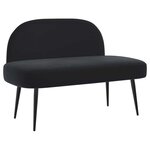 vidaXL Banc rembourré avec dossier Noir 110 x 60 x 76 cm Velours
