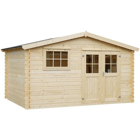 Abri de jardin en bois double pente visby 4 x 4 m