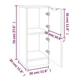 vidaXL Buffets 2 Pièces Gris béton 30x30x70 cm Bois d'ingénierie