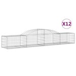 vidaXL Paniers à gabions arqués 12 Pièces 300x50x40/60 cm fer galvanisé
