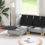 vidaXL Canapé modulaire avec rangement 6 Pièces Gris clair Tissu