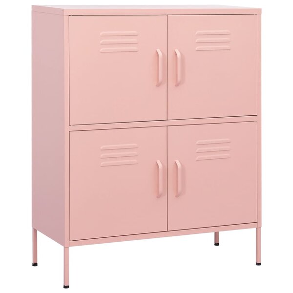 vidaXL Armoire de rangement Rose 80x35x101 5 cm Acier