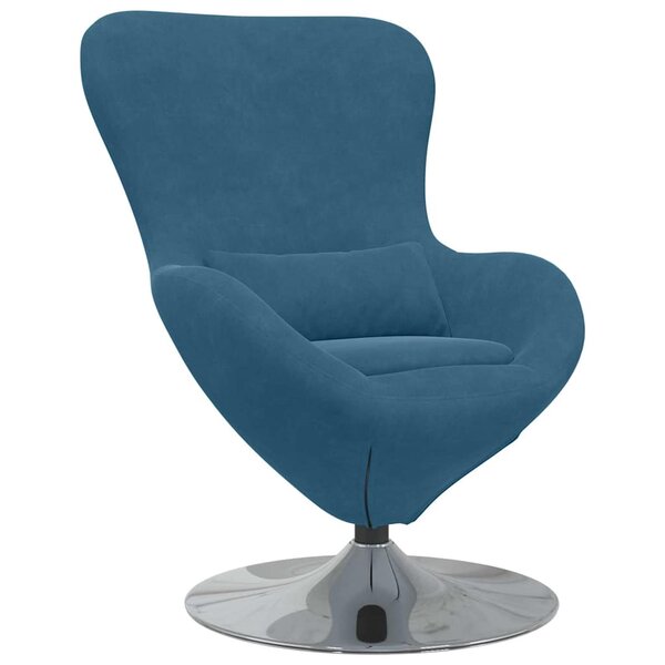 vidaXL Fauteuil œuf Bleu 63 x 73 x 90 cm Velours