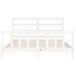 vidaXL Cadre de lit avec tête de lit blanc 160x200 cm bois massif