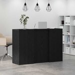 vidaXL Bureau de réception chêne noir 155x50x103 5cm bois d'ingénierie