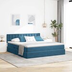 vidaXL Lit avec rangement et LED Bleu foncé 160 x 200 cm Velours