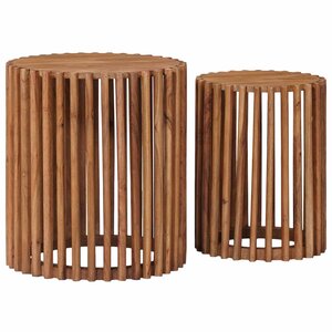 vidaXL Ensemble de Tables de Chevet Artisanales 2 pc Marron Teck