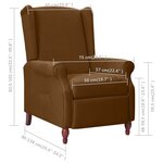 vidaXL Fauteuil inclinable Marron Tissu